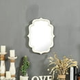 thumbnail image 4 of Sintosin Vintage Scalloped Wall Mirror Decorative 16" x 12", Hanging Rustic Distressed White Bathroom Mirrors for Vanity, Farmhouse Wood Quatrefoil..., 4 of 7
