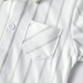 thumbnail image 5 of FYDUU Baby Boy Clothes Suit Boys Short Sleeve Striped Romper Bodysuit Suspenders Shorts Toddler Gentleman Outfits Formal Party Wear,6-9 Months, 5 of 7