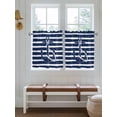 thumbnail image 7 of Half Window Curtains 24 Inches Long, Navy Blue Anchor Nautical Window Treatment Curtain Drapes, Navy Blue Striped Farmhouse Short Curtains Tiers for Kitchen Over Sink, 27.5"x24", 2 Panels, 7 of 7