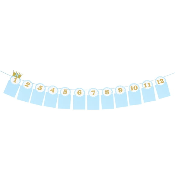 KAKOWELY 1 juego de pancartas con fotos para el primer cumpleaños, pancartas para cumpleaños de bebé, decoraciones para cumpleaños de bebé