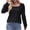 Black, variant on Wlynlyn Blouses for Women Eyelet Long Sleeve Loose Fitted Shirts Dressy Casual Square Neck Summer Tops