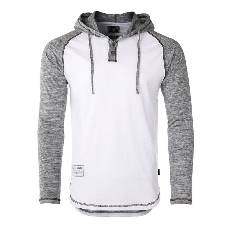 Men's hooded hotsell henley shirt