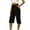 Black, variant on Jsaierl Womens Plus Size Capris Pants Summer High Waist Pant with Pockets Relaxed Fit Casual Trousers Lightweight Beach Pants