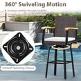 thumbnail image 6 of Gymax 4 PCS Outdoor Rattan 360 degree Swivel Bar Stool w/ Removable Cushion Footrests, 6 of 10