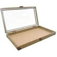 thumbnail image 5 of N'icePackaging 1 Qty Deluxe Burlap Canvas Jewelry Display Case w/Buckle Clasp 2 1/4" Deep w/Glass Top & Beige Velcro Pad Included, 5 of 7