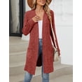 thumbnail image 6 of Coglid Long Open Front Knitted Cardigans for Womens Solid Color Ribbed Cardigans Textured Pattern Casual Fall Cardigans for Womens, 6 of 8