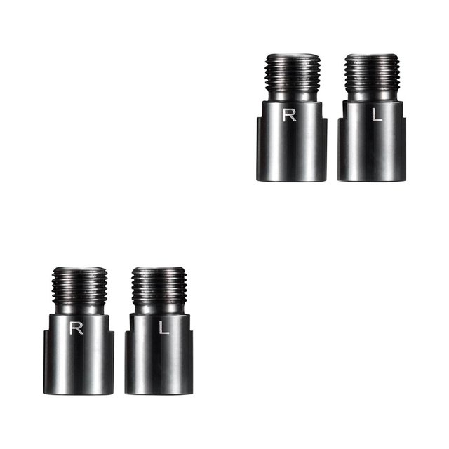 Transemion 1 Pair Bicycle Pedals Extenders Road Footrest Extension Shaft Spacers Cycling Adapters Manual Stackable Upgrade Silver 2Set