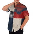 thumbnail image 2 of Youpwaven 250th Anniversary USA Shirt for Men, America 250 Merchandise Patriotic Button Down, 1776-2026 USA Flag Patchwork Casual Short Sleeve Top, 2 of 6