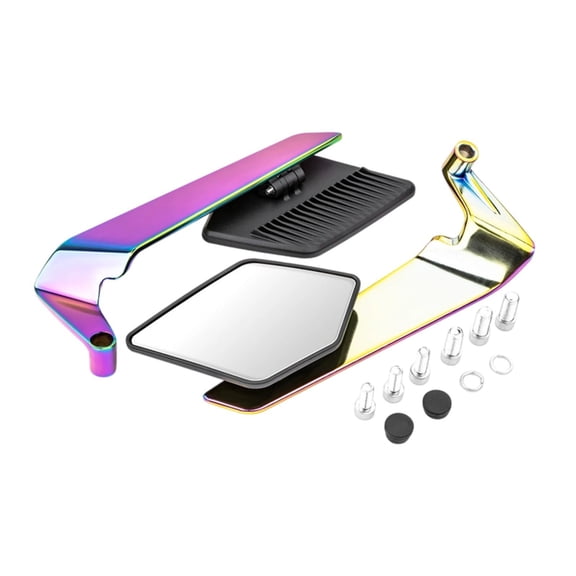 QccHieUs Generic Motorcycle Mirrors Quick Installation Accessories Wide Viewing Angle Multicolor