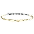 thumbnail image 2 of 10K Yellow Gold Round Diamond Rolo Link 3mm Statement Tennis 7" Bracelet 1/2 CT., 2 of 7