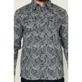 thumbnail image 3 of Moonshine Spirit Men's Crossing Paisley Print Long Sleeve Pearl Snap Western Navy X-Large, 3 of 4