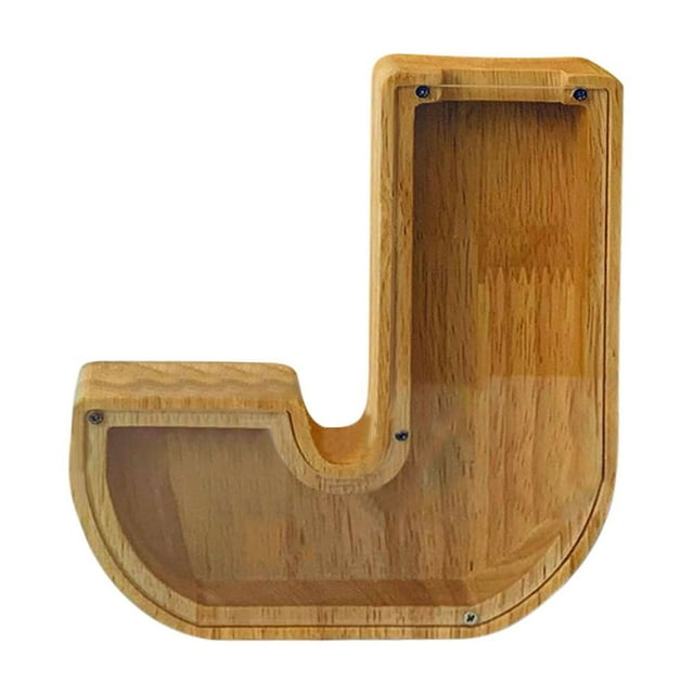 Boîte de Rangement en Bois pour Lettres Anglaises, Verre Transparent