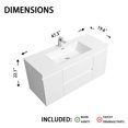 thumbnail image 4 of Sinber 48" Wall Mounted Small Single Rectangular Sink Gloss White Bathroom Vanity Cabinet with White Acrylic Countertop 2 Drawers and 2 Doors Compact and Elegant with Sleek Design for Modern Bathrooms, 4 of 14