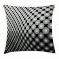 thumbnail image 1 of Abstract Throw Pillow Cushion Cover, Mosaic Pattern with Dots 3D Effect Digital Curvy Skewed Circular Artwork, Decorative Square Accent Pillow Case, 24 X 24 Inches, Black White Grey, by Ambesonne, 1 of 2