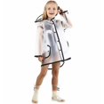 thumbnail image 1 of Kids Transparent Button Raincoat, Boys Girls Hooded Rain Jacket, Lightweight Rain Wear, 1 of 3