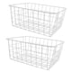 thumbnail image 4 of Cesta para congelador de hierro de gran capacidad, resistente a la oxidación, para almacenar frutas, refrigerios y bebidas (2 unidades), color blanco, sin forro., 4 of 13