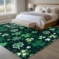 thumbnail image 4 of Rectangle Area Rugs 5 x 7 Ft, St. Patrick's Day Non-Slip Residential Carpet, Shiny Shamrocks Green Botanical Leaves Indoor Crawling Mats Runner Rugs for Living Room/Dining Room/Bedroom, 4 of 8