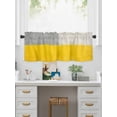 thumbnail image 5 of Valances for Windows Color Block Yellow Gray Rod Pocket Cafe Window Treatments Valance Curtains for Kitchen Bathroom Laundry Basement Windows 42"x18", 5 of 9