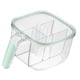 thumbnail image 3 of Caja de condimentos con 4 compartimentos, ventana transparente, tarro de condimentos para mascotas fuerte con 4 cucharas para cocina casera, color verde claro, 3 of 10