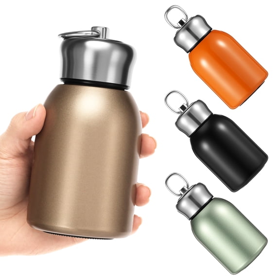 Grusce 4PCS 10.5oz Mini Water Bottles, Small Stainless Steel Insulated Bottle, Mini Thermal Coffee Flask for Cold/Hot Beverages Travel Camping Hiking