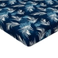 thumbnail image 4 of Ambesonne Tropical Vibes Fitted Sheet, Boho Exotic Jungle, California King, White Dark Lavender, 4 of 5