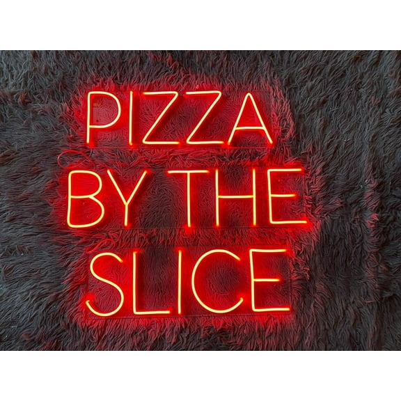 Handmadetneonsign Pizza By The Slice Led Sign, Pizza By The Slice Neon Sign, Wall Decor, Bar Neon