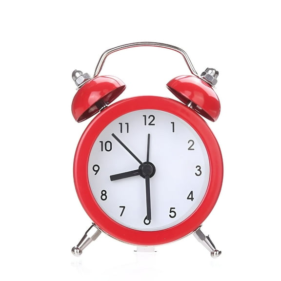 DESIGNICE Bell Alarm Clock Wind Up Alarm Clock Twin Bell Silent Alloy Stainless Metal Alarm Clock