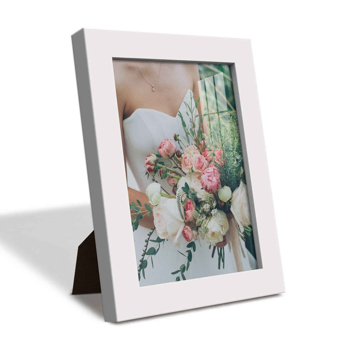 Modern 5 in. x 7 in. White Picture Frame (Set of 2)