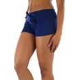 thumbnail image 3 of ToBeInStyle Women's Dolphin Style Drawstring Cotton Shorts - Solid - Navy - Small, 3 of 7