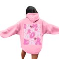 thumbnail image 5 of Women's Casual Pullover Hoodie for Everyday Comfort with Long Sleeve Print Design Round Neck Fashion Hooded Top for Ladies Spring and Autumn Suitable Pink 2XL, 5 of 5