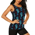thumbnail image 2 of Fotbe Blue Seahorse Womens Loose Fit Casual Flowy Slim-Fit Tank Tops Athletic Round Neck Trendy Sleeveless Summer Tops for Gym and Yoga-X-Large, 2 of 7