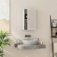 thumbnail image 4 of Hyxoo Bathroom Medicine Cabinet with Mirror, Wall Mounted Storage Cabinet with Single Mirrored Door and Adjustable Shelf for Bathroom, Living Room or Entryway, 13.5 x 6 x 21 inches (White), 4 of 10
