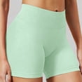 thumbnail image 5 of felwors Seamless Biker Shorts High Waisted Tummy Control Scrunch Workout Yoga Running Light Green for Size M, 5 of 8