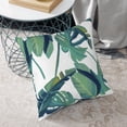 thumbnail image 6 of ZNDUO Square Home Decorative Throw Pillows, Corduroy Tropical Green Foliage Pattern Couch Pillows, Throw Pillows for Bed, 18"x18", 6 of 8