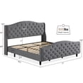 thumbnail image 3 of M optimized Queen King Bed Frame with Headboard and Footboard, Upholstered Platform Bed, Strong Wooden Slats, No Box Spring Needed, Easy Assembly, 3 of 6