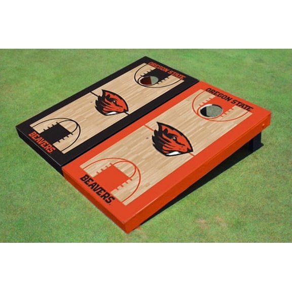 Oregon State University Alternating Basketball Court Custom Cornhole Board