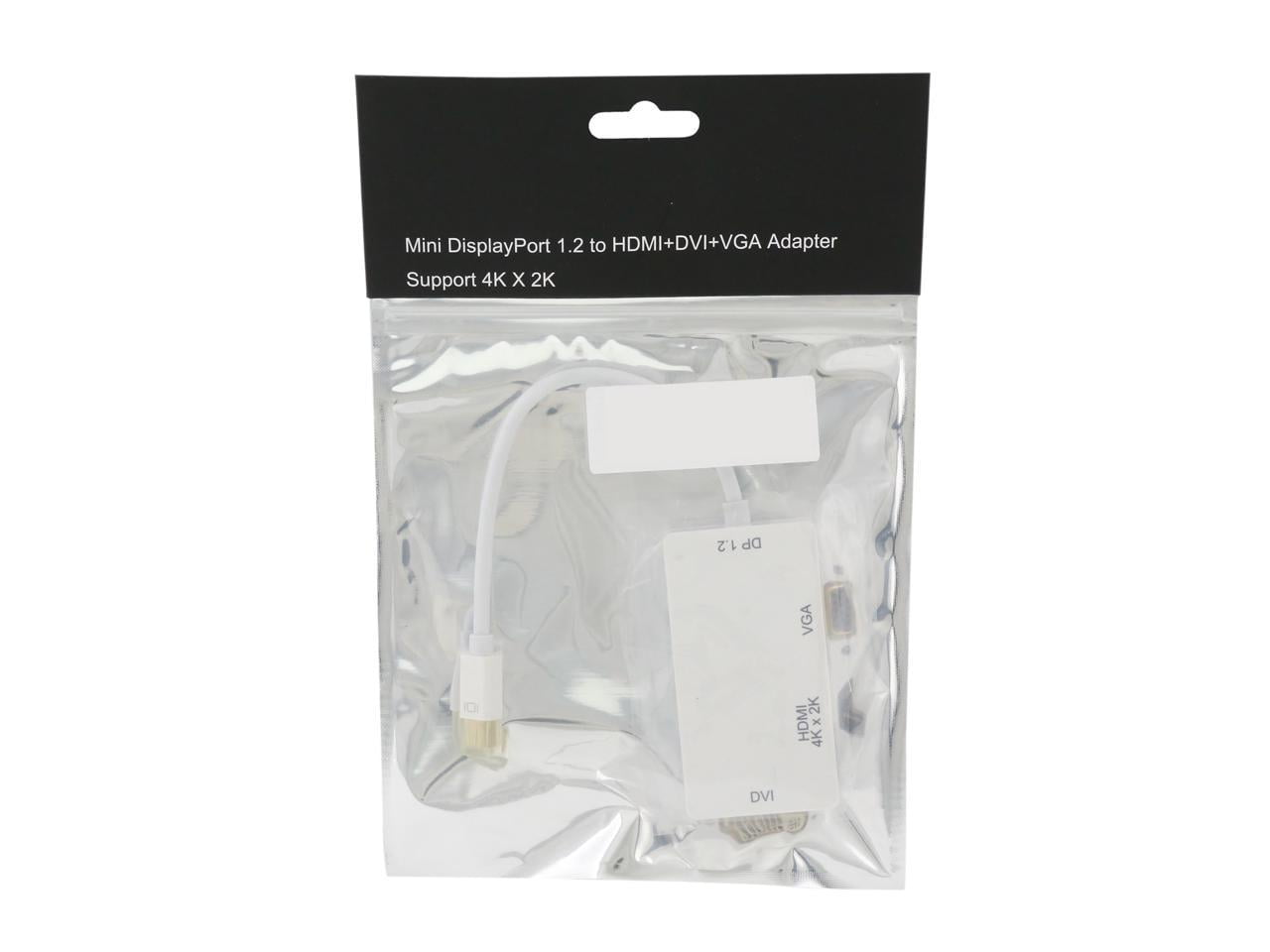 Nippon Labs 30DP-MDP-HDV-4K Mini DisplayPort Adapter - 3-in-1 - 1080p - Monitor Adapter - Mini DP to HDMI / VGA / DVI Adapter Hub