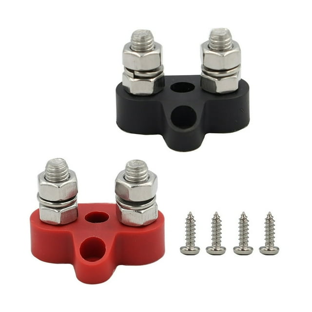 LEEYNEER 2 Pcs Borne de Batterie Batterie de Voiture Batteries Autobus Électrique Barre Bateau Bloc de Distribution d'Alimentation Borne Bloc pour Remorque