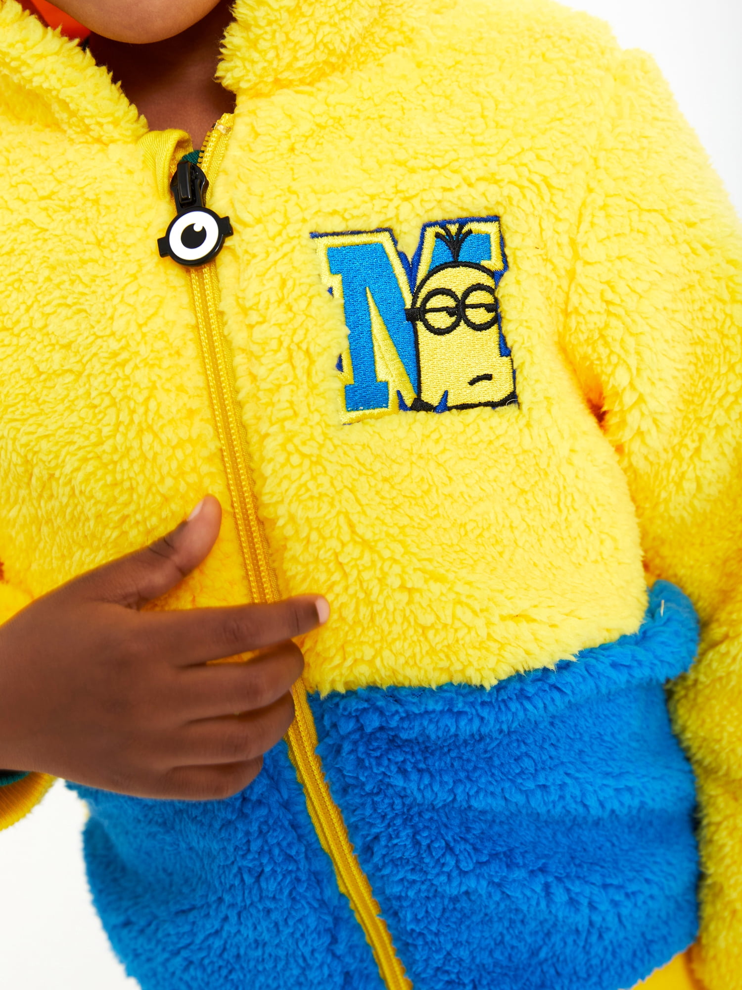 Minions Toddler Cosplay Faux Sherpa Hoodie, Sizes 2T-5T