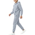 thumbnail image 4 of Mooqilaa Boys Athletic Outfit Sets Size 10-12, 2 Piece Fleece-lined Casual Long Sleeve Boys' Activewear Clothing Sets Gray, 4 of 6