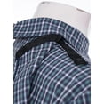 thumbnail image 6 of SiiRoh Men Elderly Adaptive Tee Shirts Open Back with Full Back Overlap Loose Long Sleeve Button-up Shirt for Daily Caring Blue Green L, 6 of 7