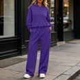 thumbnail image 2 of Women Hoodie Sets 2 Piece Outfits,Long sleeves Hoodie,High Waist Wide Leg Sweatpants,with Pockets,Solid Color Casual Sets,Fall Tracksuit,Spring Casual Outfits, 2 of 10