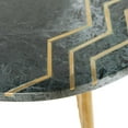 thumbnail image 5 of DecMode 16" x 20" Green Marble Accent Table with Gold Metal Tripod Legs and Zig-Zag Detail, 1-Piece, 5 of 12