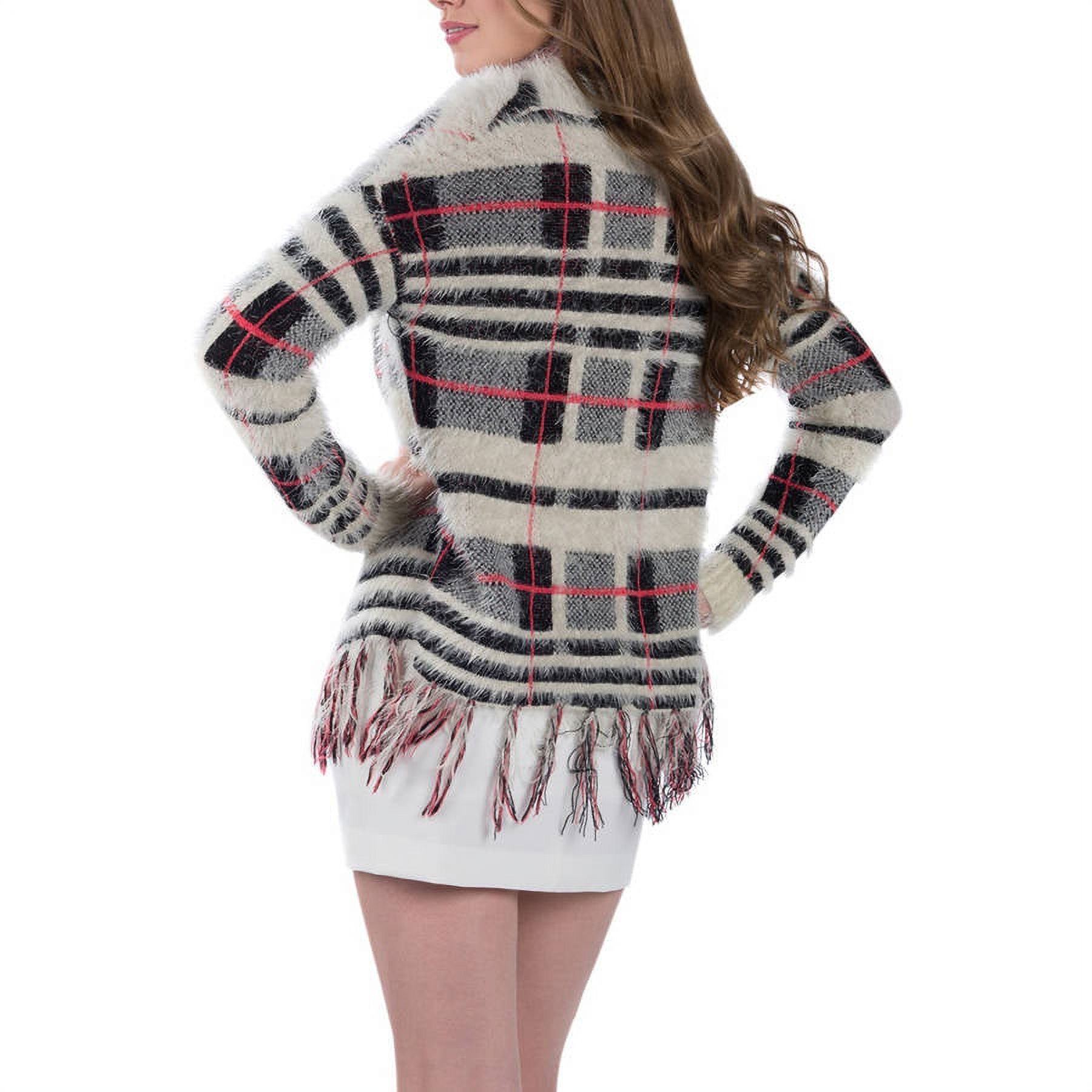 Women's Knit Plaid Cardigan