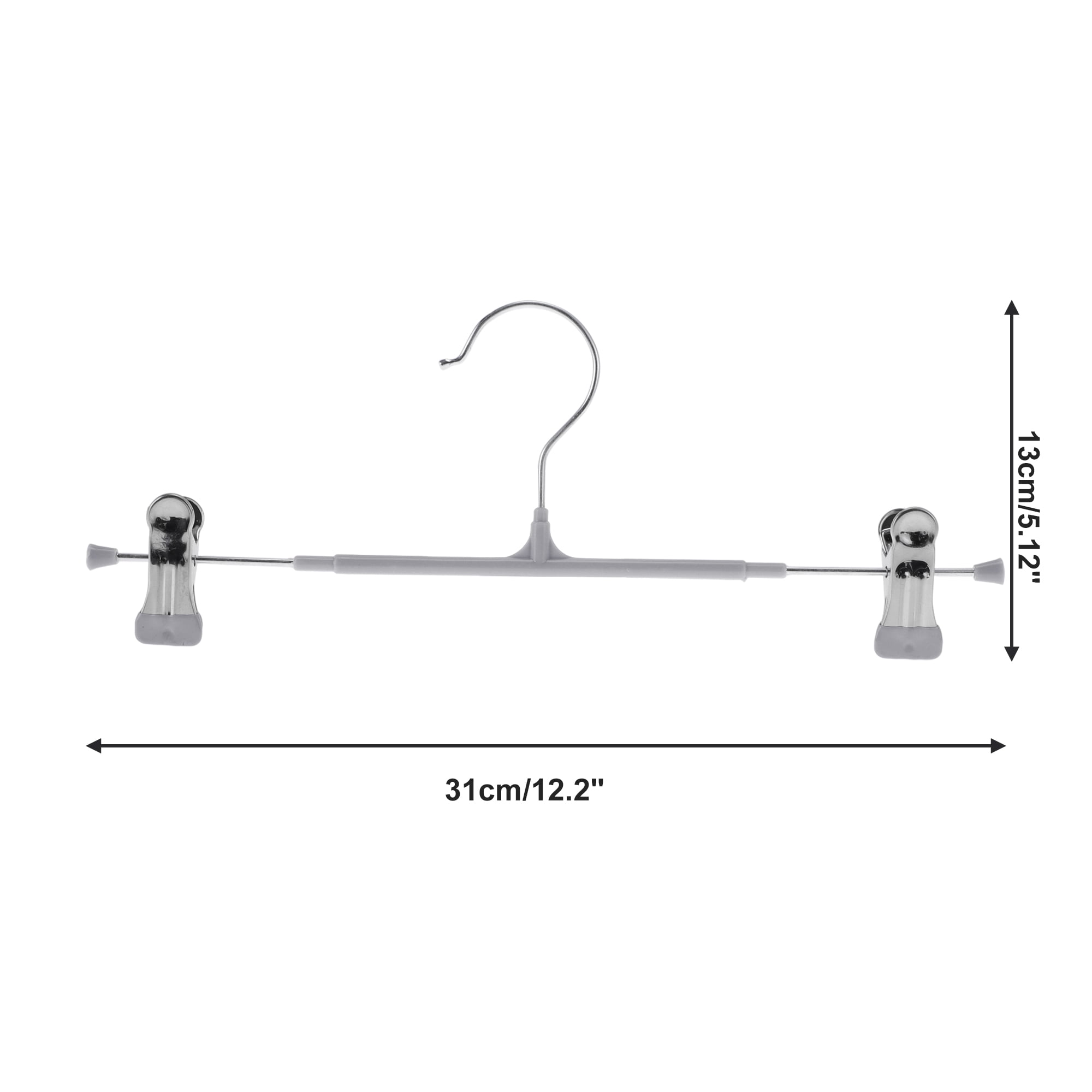 Unique Bargains 5 Pcs Pants Hanger with Clips Non-slip Garment Hanger Gray