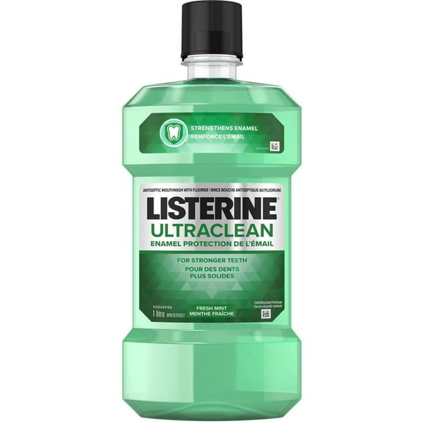 Listerine Ultraclean Émail Protection, Bain de Bouche Antiseptique 1L