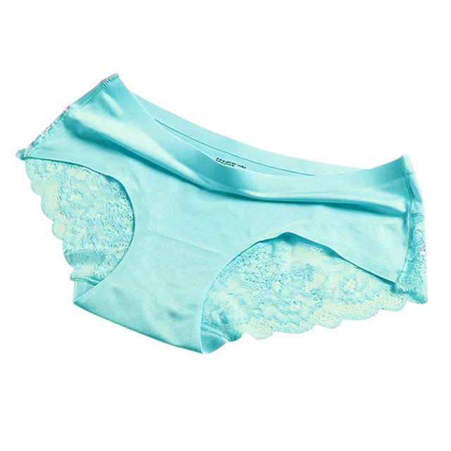 Qarigey Bragas con borde de encaje para mujer, cintura elástica transpirable, banda para chica, calzoncillos que absorben la humedad, ropa interior Ropa interior Cielo azul SG Qarigey AP000437-24