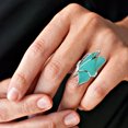 thumbnail image 4 of Flying Monarch Butterfly Green Turquoise Inlay Stone Sterling Silver Ring-8, 4 of 4