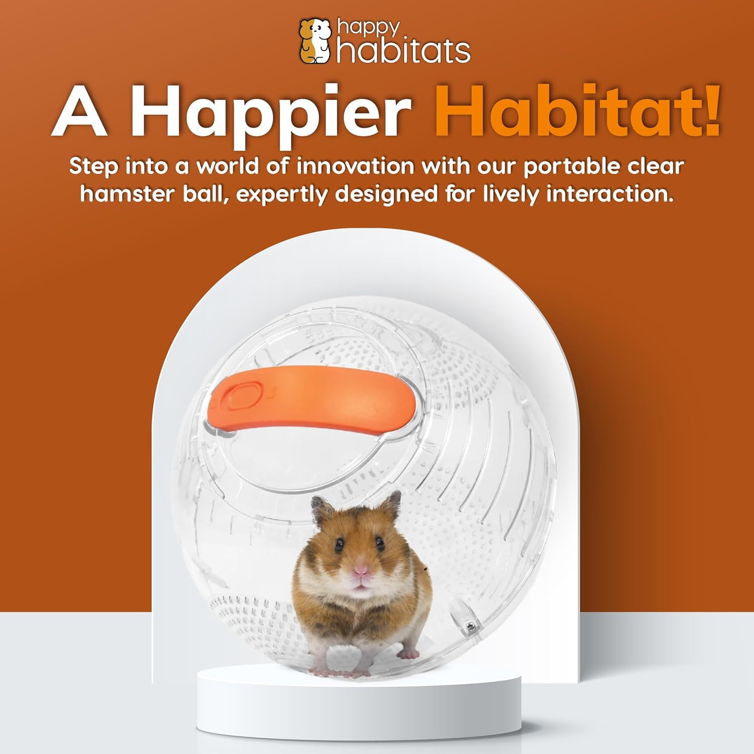 Happy Habitats Clear Dwarf Hamster Ball (7”) – Safe, Ventilated Plastic Balls for Hamsters, Gerbils & Mice