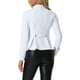 thumbnail image 3 of CHAQUETA Steampunk Peplum CHIC para Mujer con Cuello Alto, Doble Botonadura, Blazer Casual de Oficina L Blanco, 3 of 6